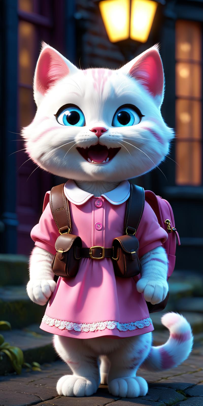 3019036187-pink kity cat dressed as a child,blue eyes,investigating a crime,pixar-style,ultra detailed,old london background,animated film,.png